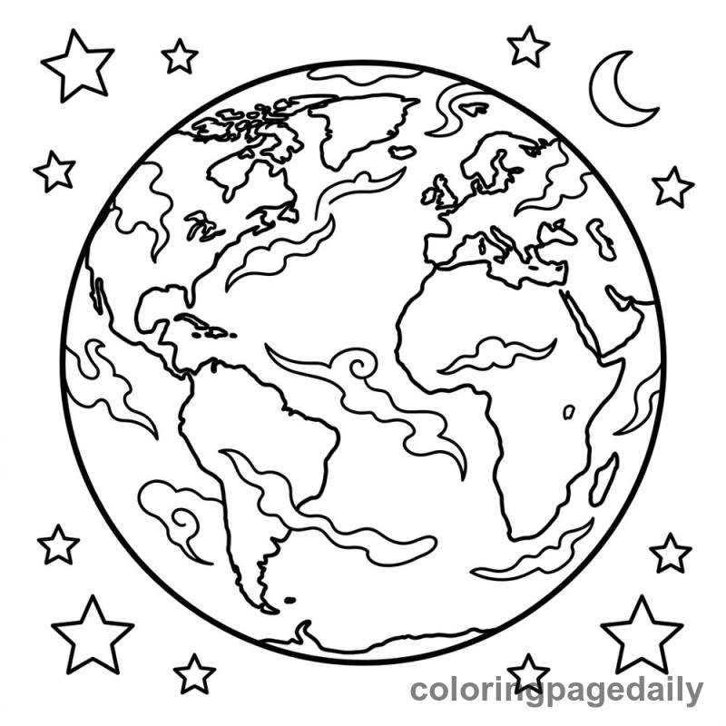 Planet Earth in Space - Colored reference example