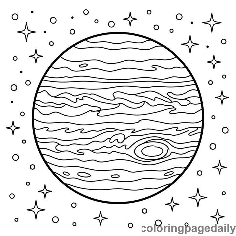 Planet Jupiter In Space - Colored reference example