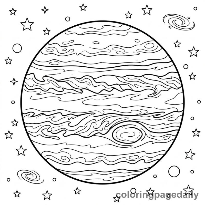 Planet Jupiter Space - Colored reference example