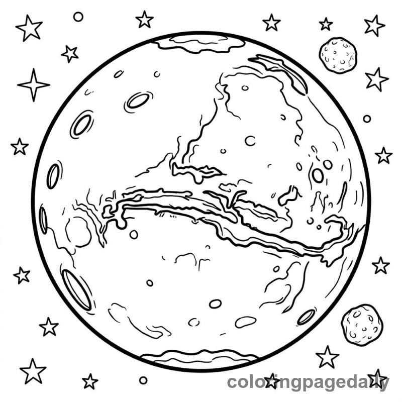 Planet Mars In Space - Colored reference example