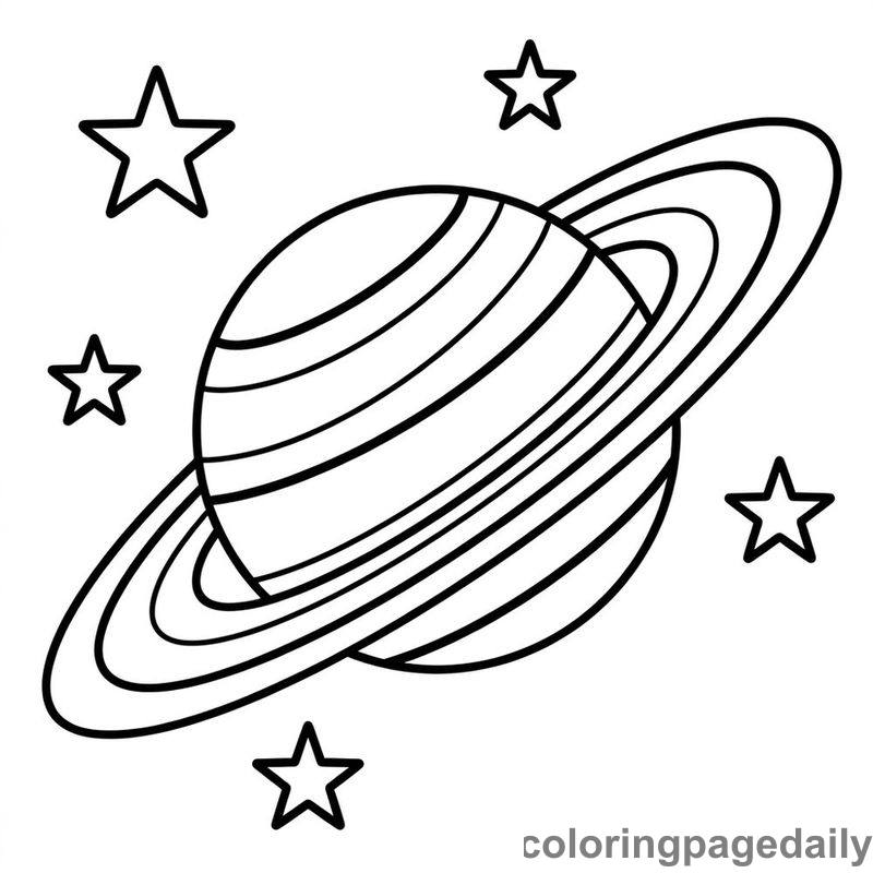 Planet Saturn In Space - Colored reference example