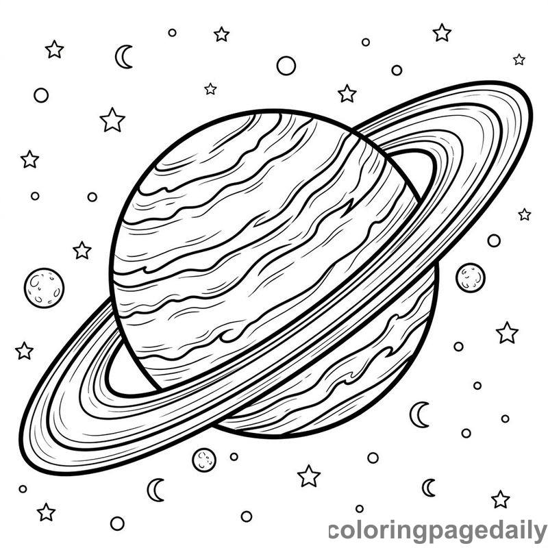 Planet Saturn In Space - Colored reference example