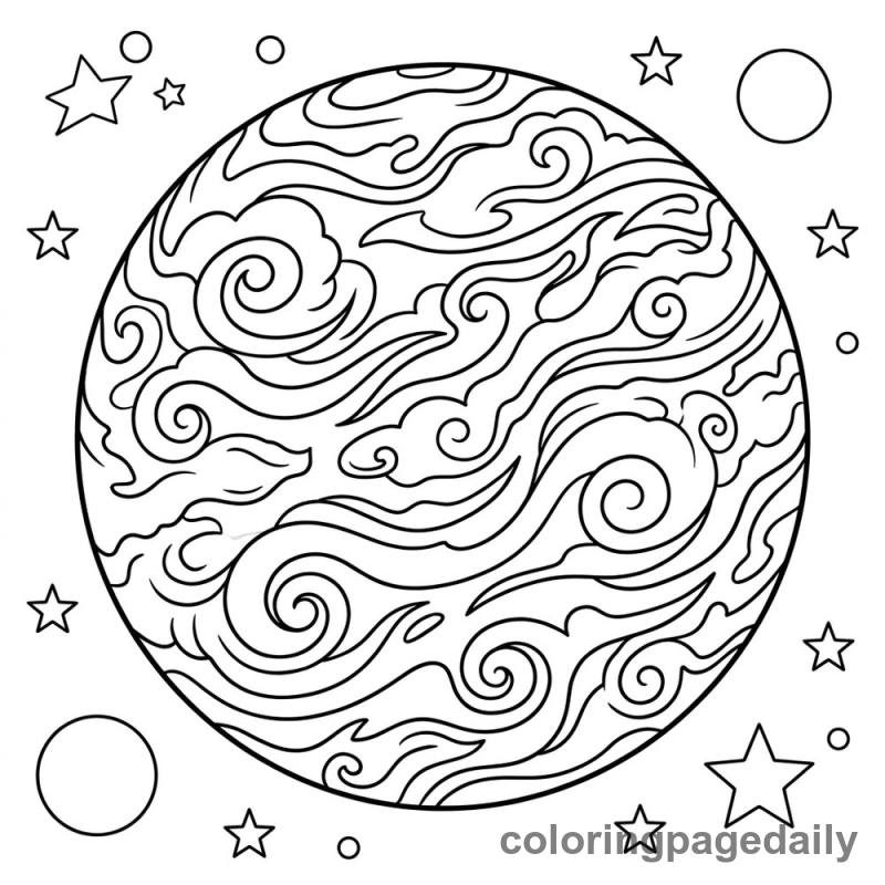Planet Venus in Space - Colored reference example