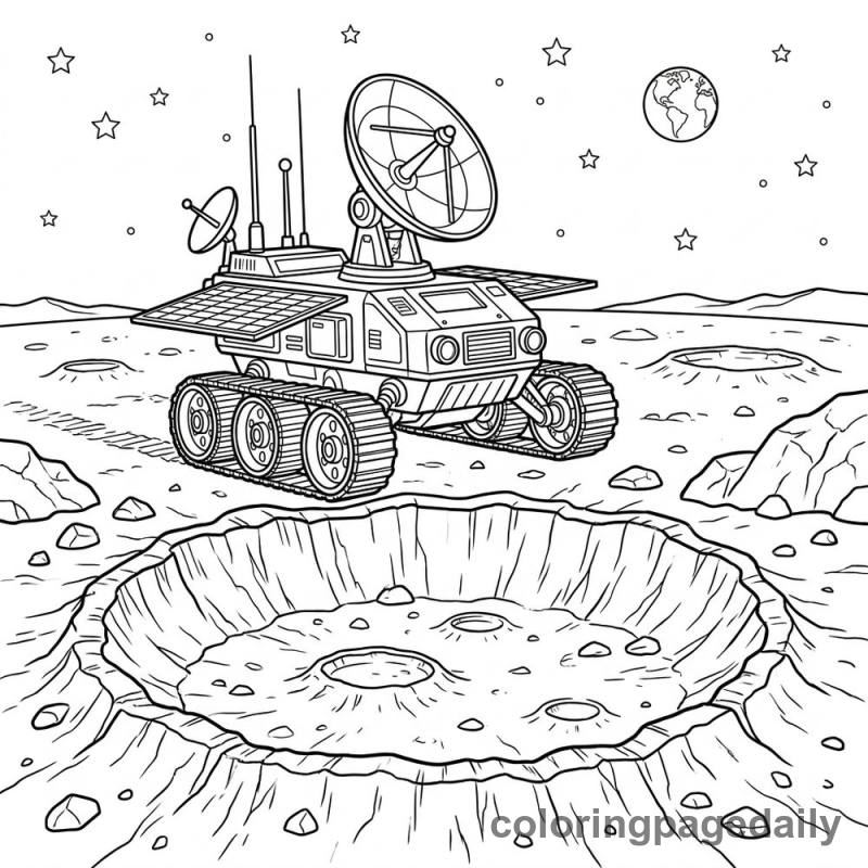 Planetary Rover On Crater Edge - Colored reference example