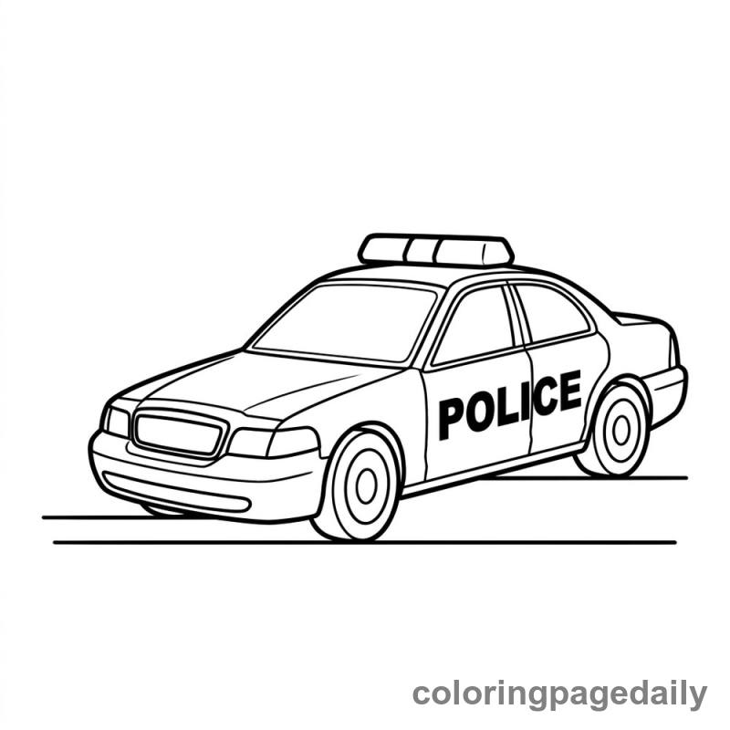 Police Car Patrol - Daily printable coloring page in Vehicle category