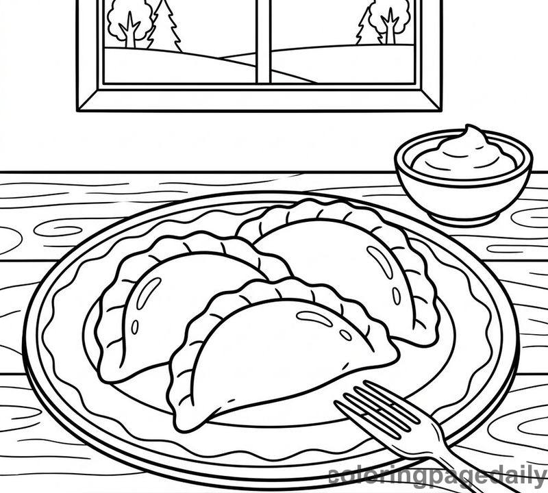 Polish Pierogi Plate - Colored reference example