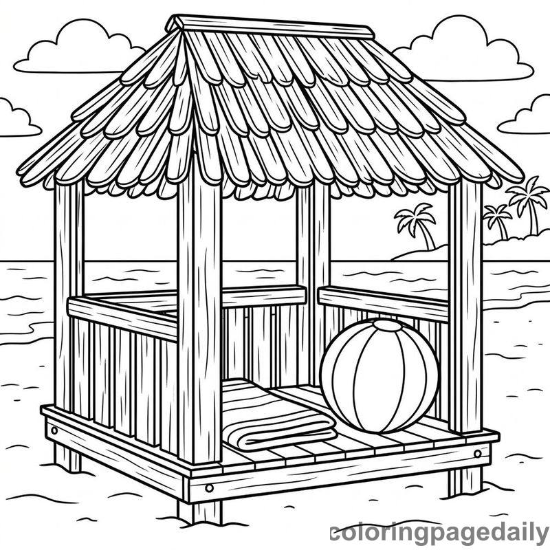 Popsicle Stick Beach Cabana - Colored reference example