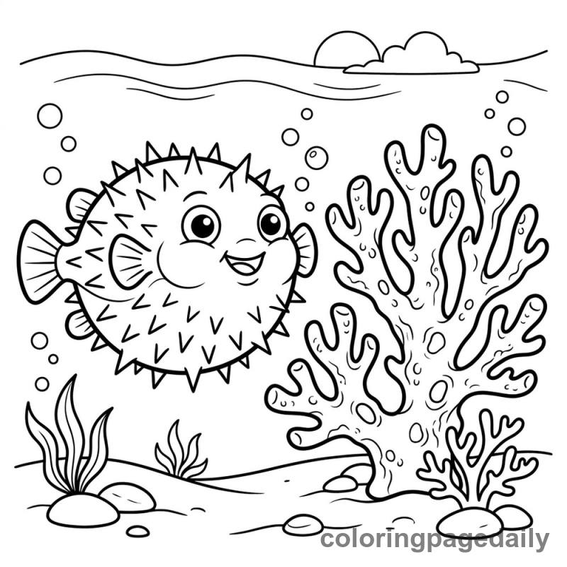 Pufferfish Puffs Up - Colored reference example