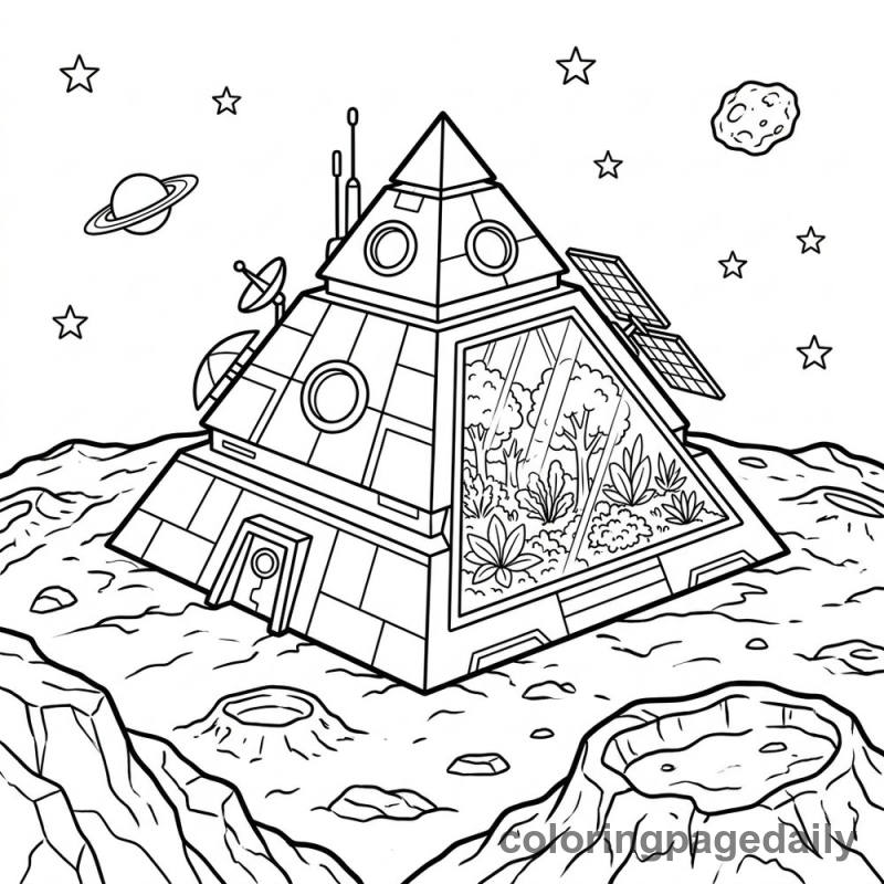 Pyramid Space Habitat Module - Colored reference example