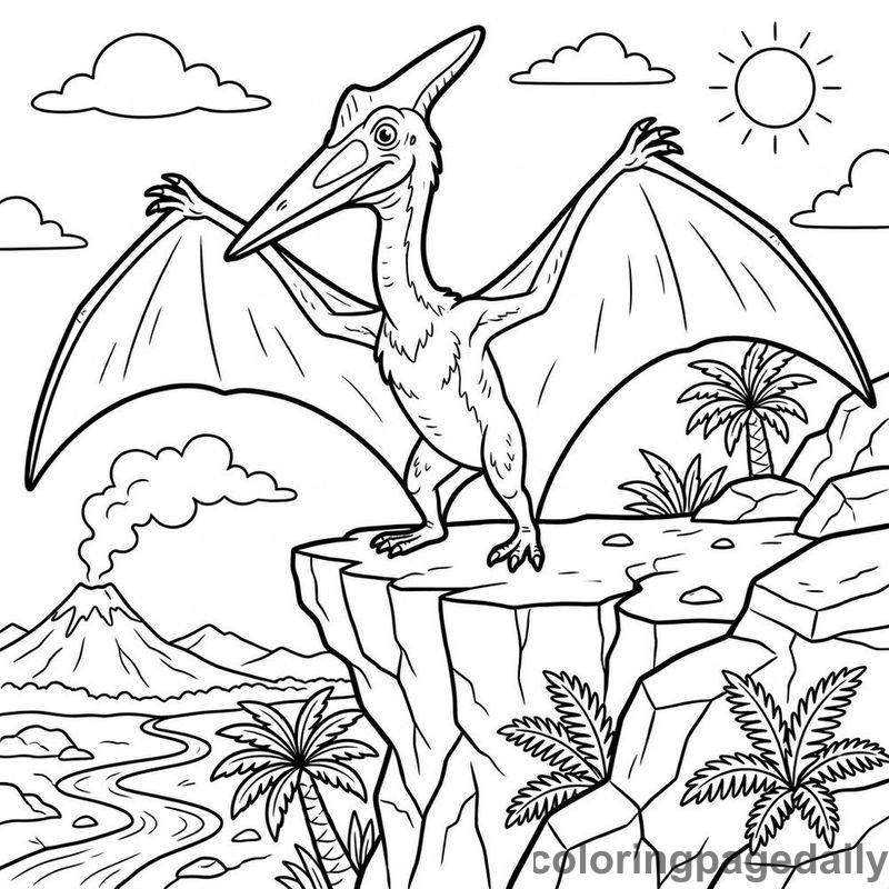 Quetzalcoatlus Stretching Wings - Colored reference example