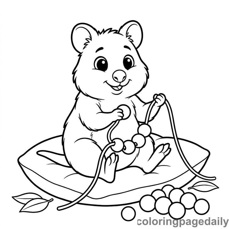 Quokka Making Bead Necklace - Colored reference example