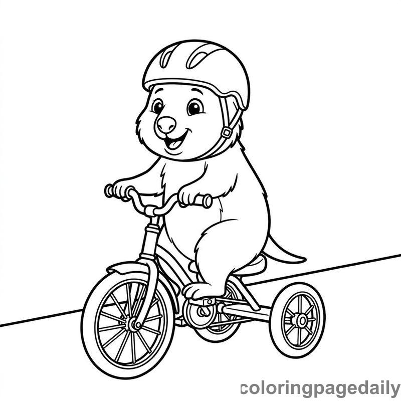 Quokka Riding A Tricycle - Colored reference example