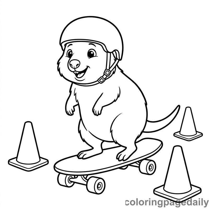 Quokka Skateboard Slalom - Colored reference example