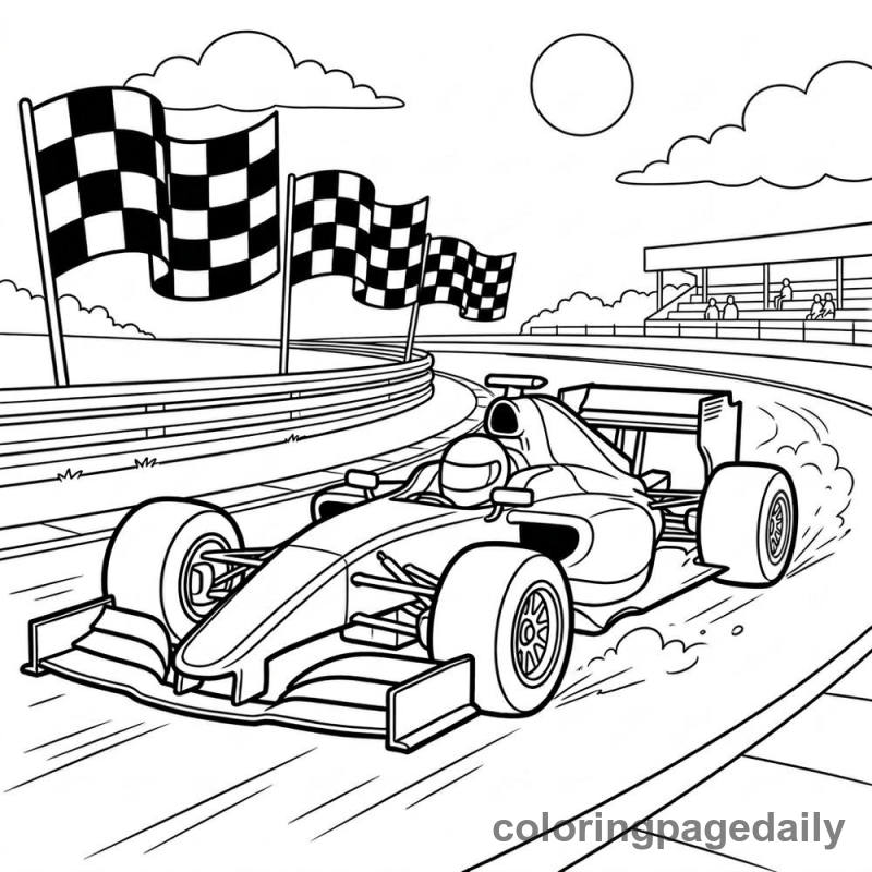 Racing Car Zooming - Colored reference example