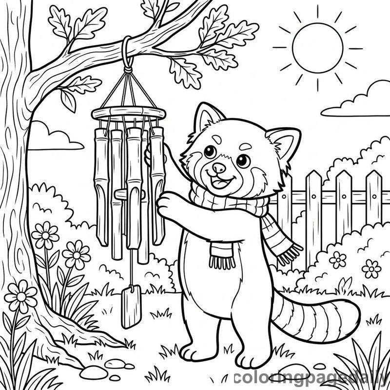 Rusty’s Musical Garden Adventure - story illustration coloring page