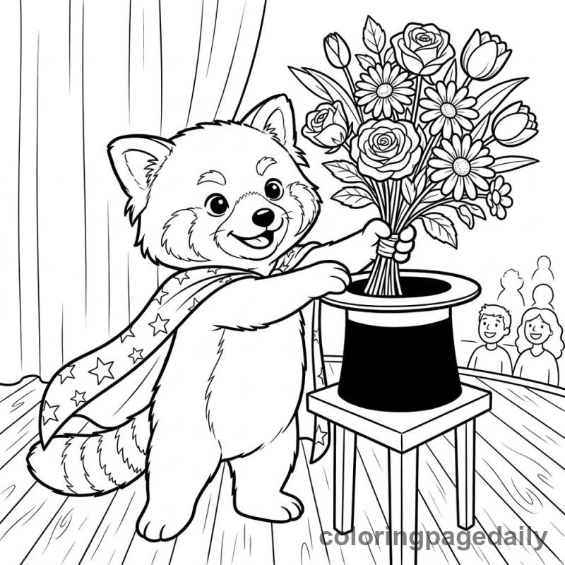 Red Panda Magic Trick - Colored reference example
