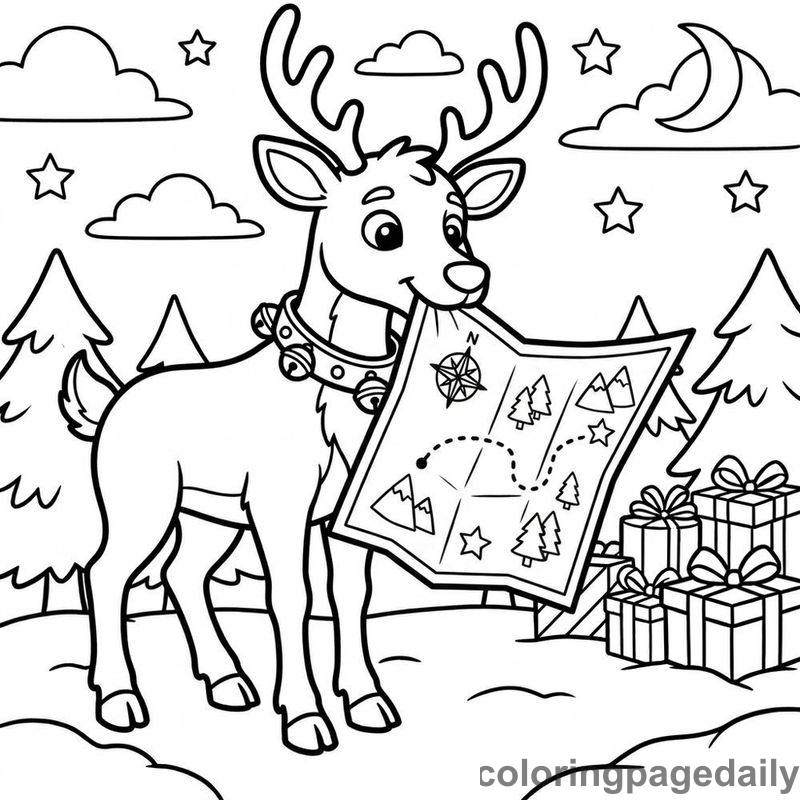 Reindeer Checking Map - Colored reference example