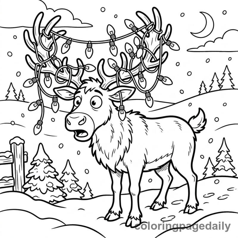 Reindeer Light Tangle - Colored reference example