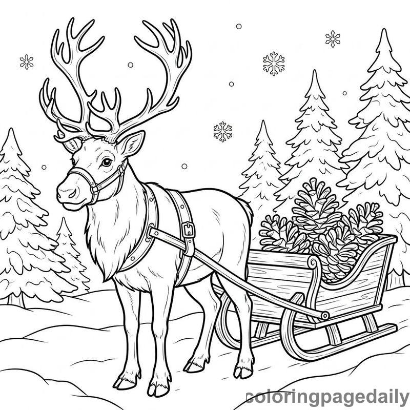 Barnaby’s Big Winter Delivery - story illustration coloring page
