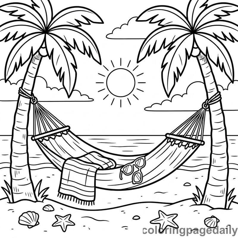 Relaxing Beach Hammock Rest - Colored reference example