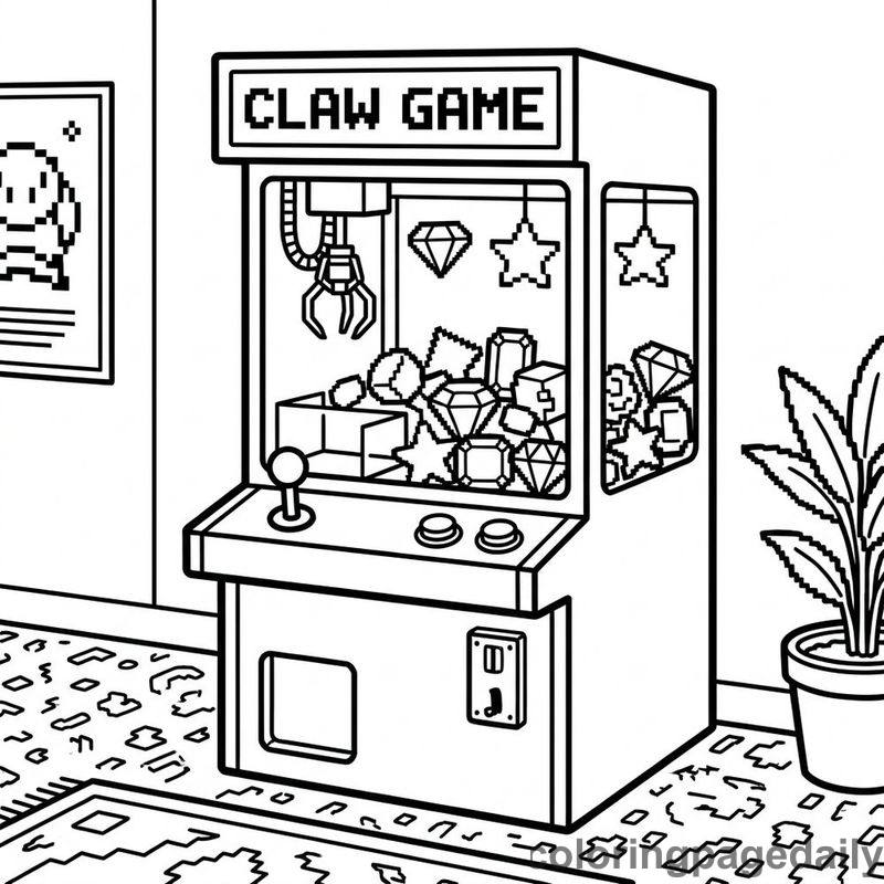 Retro Arcade Claw Machine - Colored reference example