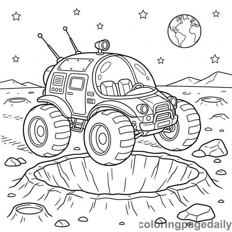 Retro Moon Buggy Parked - Colored reference example