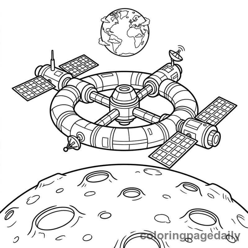 Moon Orbit Station - Colored reference example
