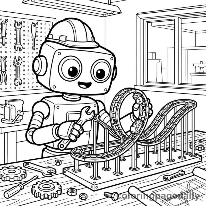 Robot Building Roller Coaster - Colored reference example