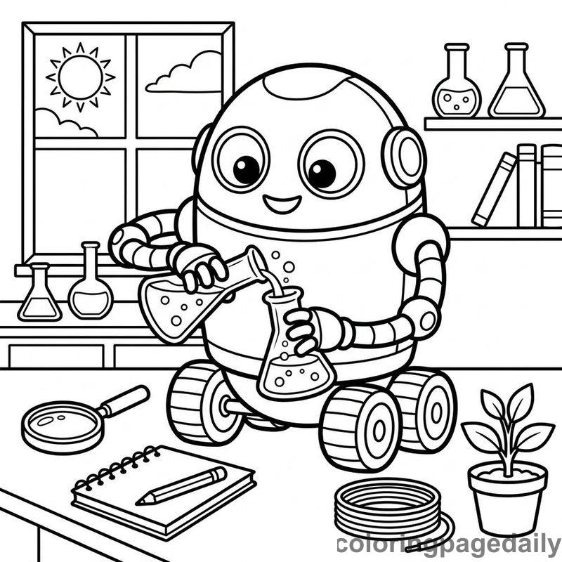 Robot Pouring Science Experiment - Colored reference example
