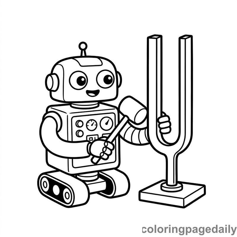 Robot Testing Tuning Fork - Colored reference example
