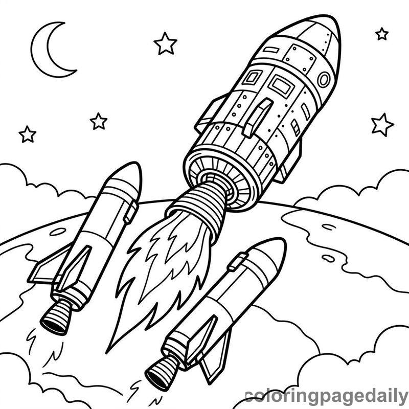 Rocket Booster Separation - Colored reference example