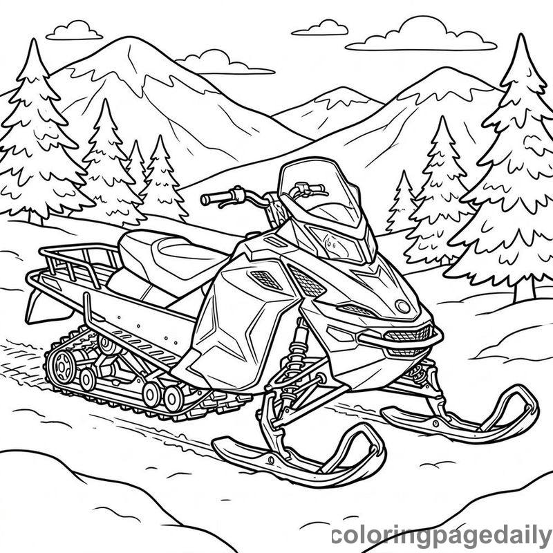 Rugged Winter Snowmobile - Colored reference example