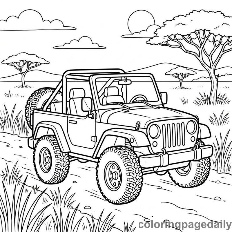 Safari Jeep Adventure - Colored reference example
