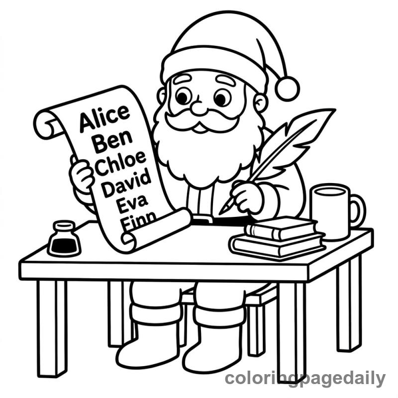 Santa Checking List - Colored reference example