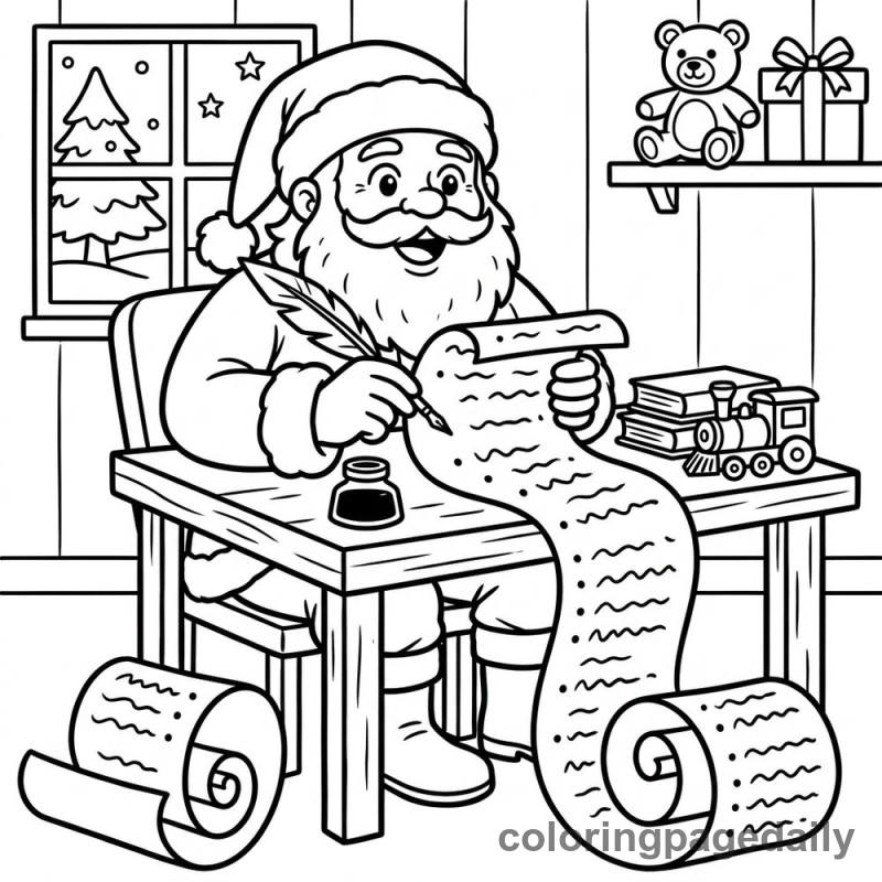 Santa Checking List - Colored reference example