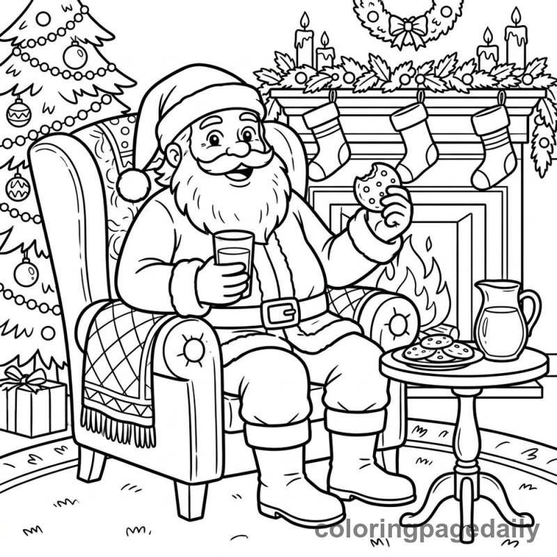 Santa's Milk and Cookies - Colored reference example