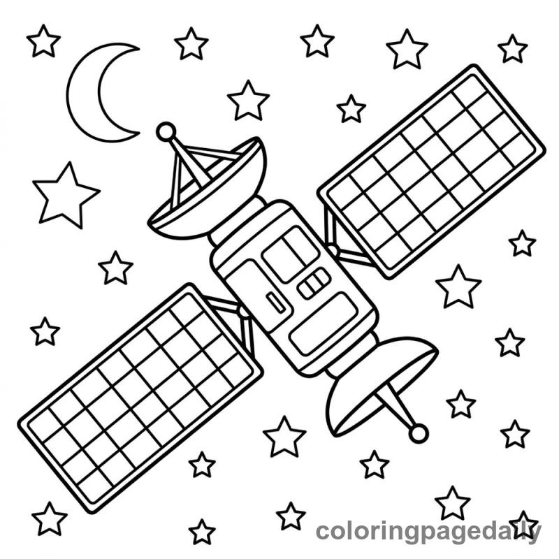 Satellite Orbiting Space - Colored reference example