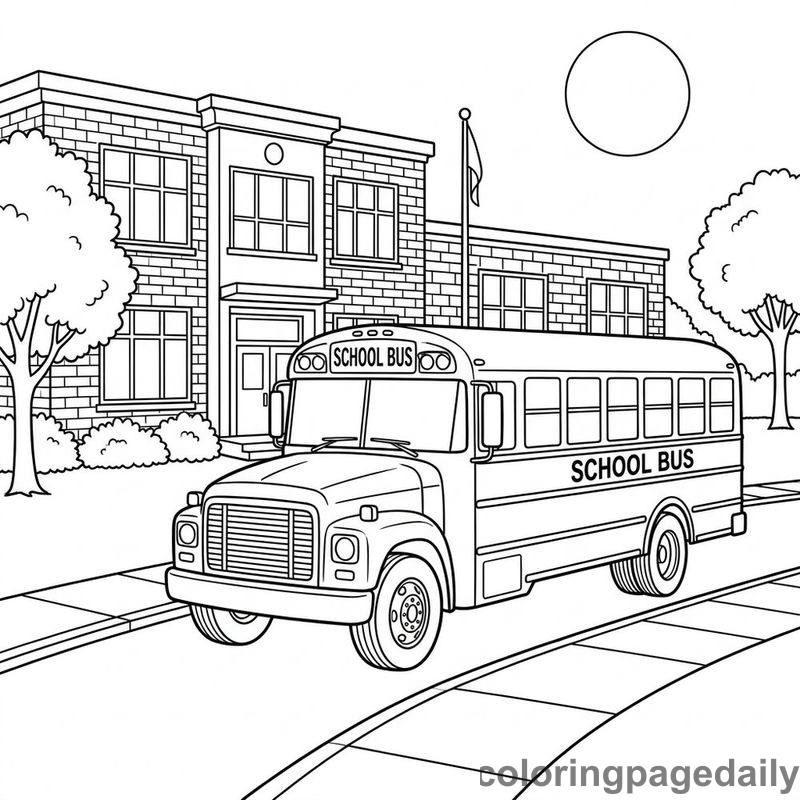School Bus At Campus - Colored reference example