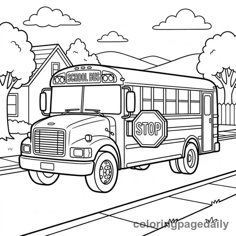 School Bus Ride - Colored reference example