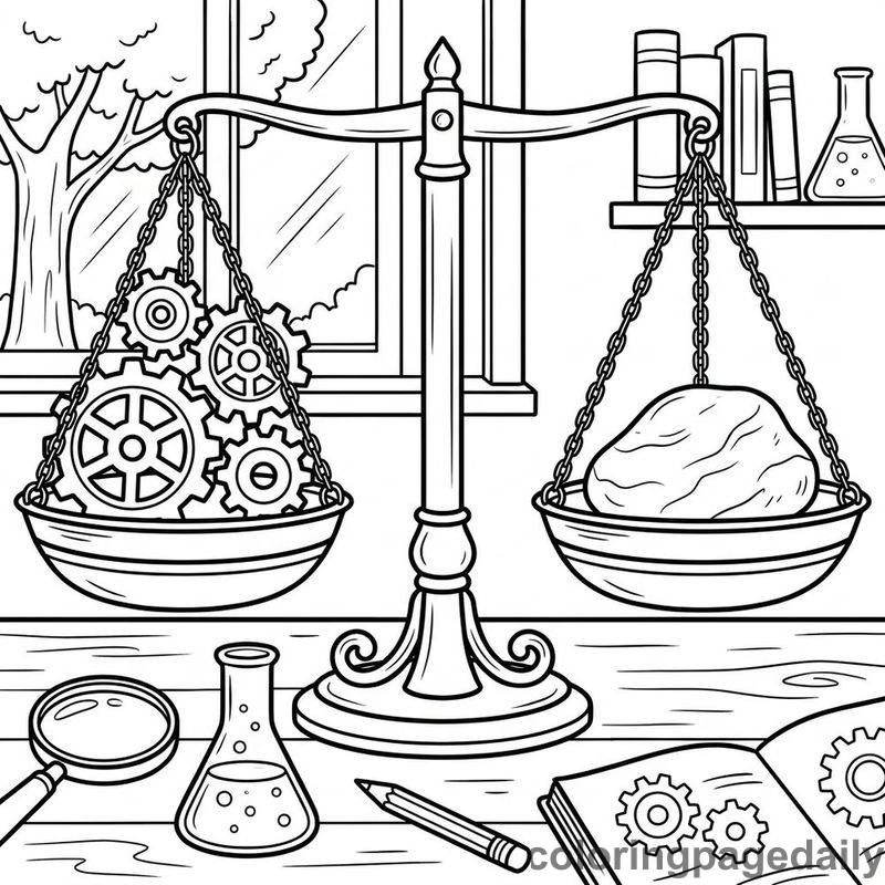 Science Lab Balance Scale - Colored reference example