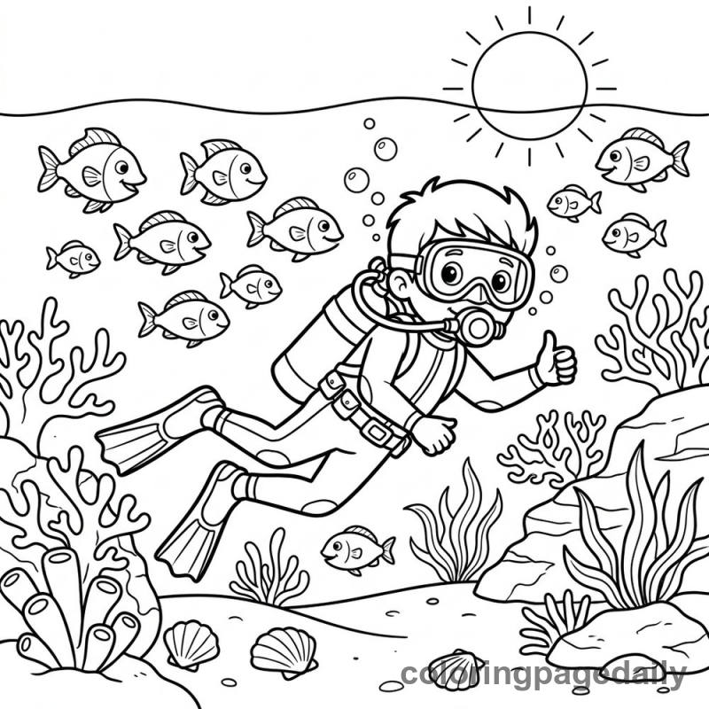 Scuba Diver Ocean Adventure - Colored reference example
