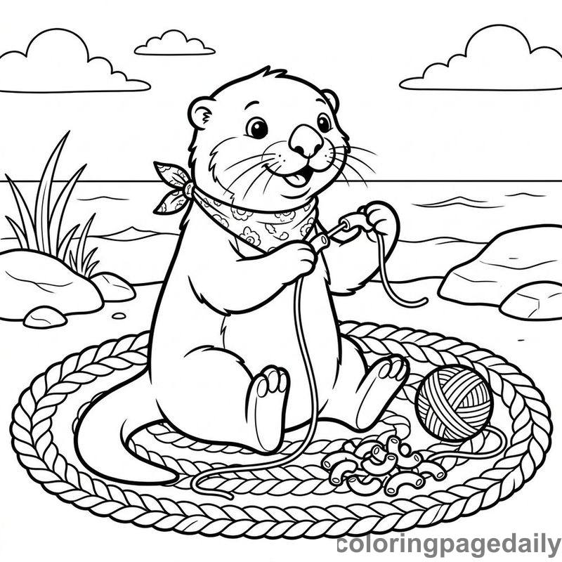 Sea Otter Macaroni Necklace - Colored reference example
