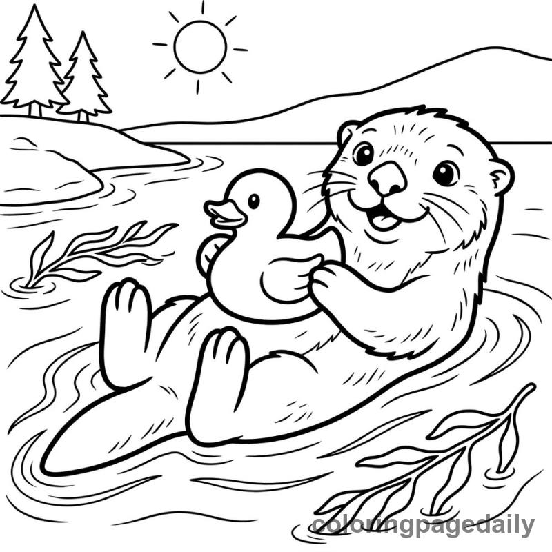 Sea Otter Rubber Duck - Colored reference example