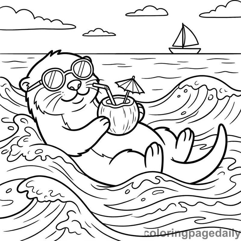 Sea Otter Summer Vacation - Colored reference example
