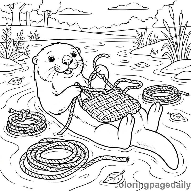 Sea Otter Weaving Recycled Bag - Colored reference example