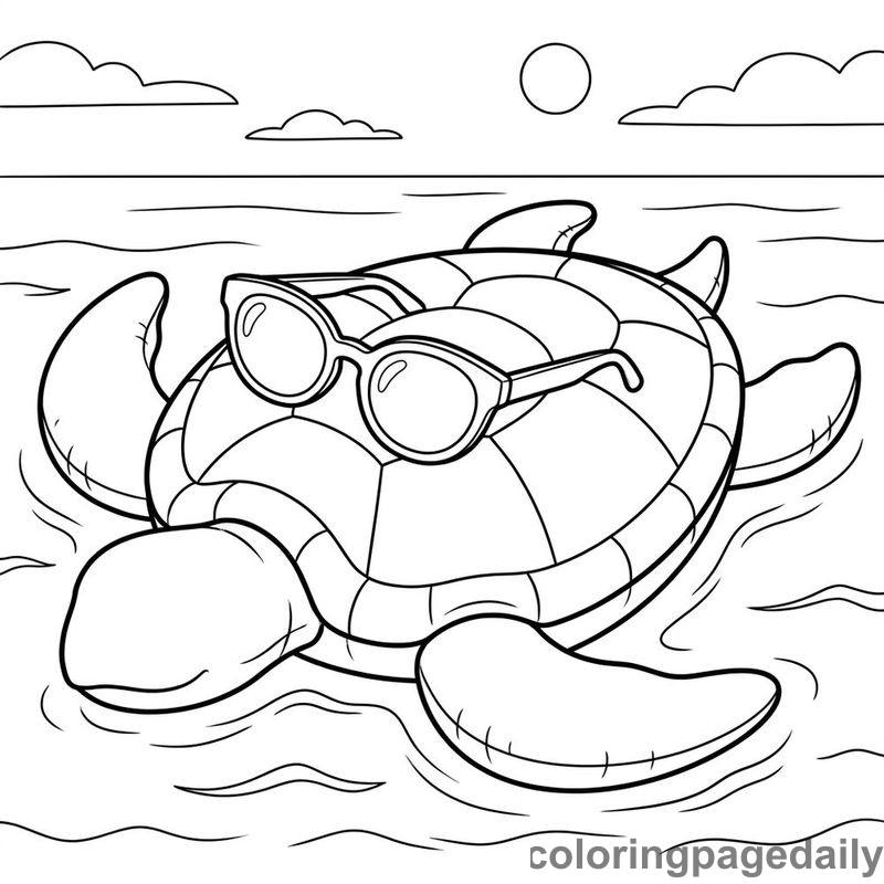 Sea Turtle Pool Float - Colored reference example