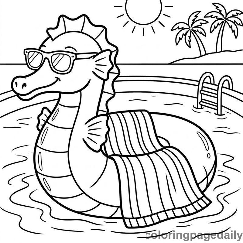 Seahorse Pool Float Relaxation - Colored reference example