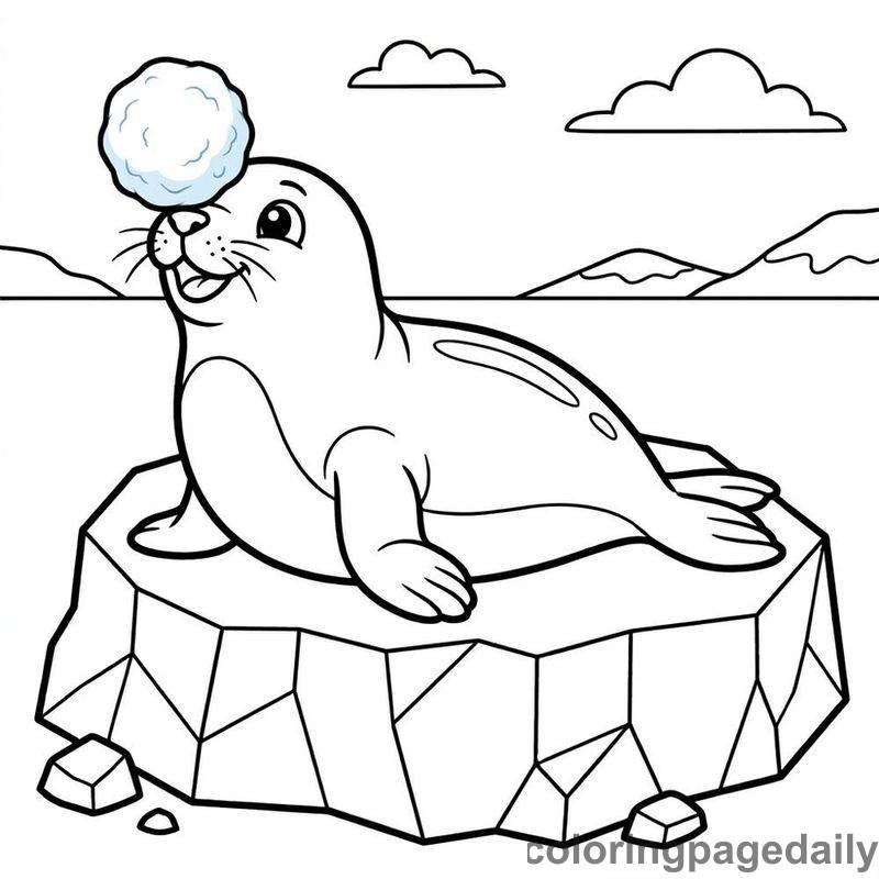 Seal Balancing Snowball - Colored reference example