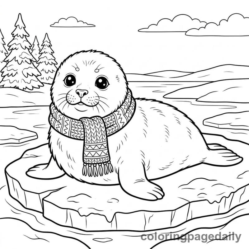 Seal Pup Scarf - Colored reference example