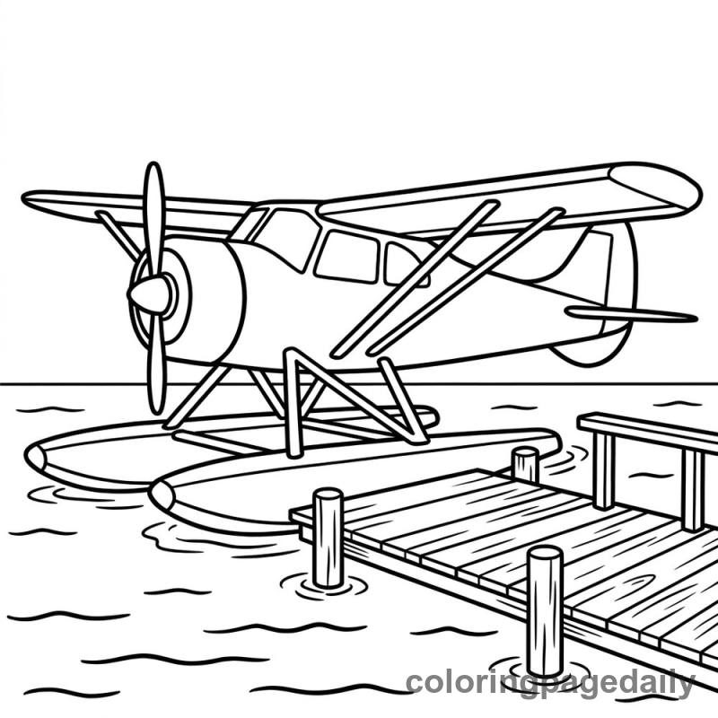 Seaplane Water Landing - Colored reference example